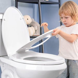 2-in-1 Toilet Seat with Built-In Child Trainer – Quiet Close & Easy Clean